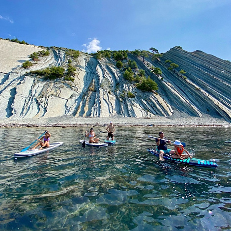 Прогулка на сапах в Геленджике к Белым скалам г.Геленджик